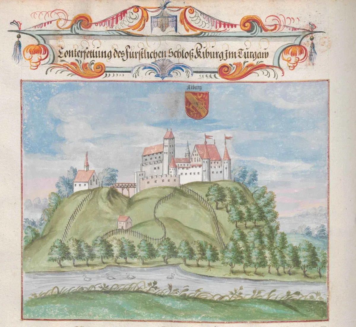 Eine alte Ansicht der Kyburg.